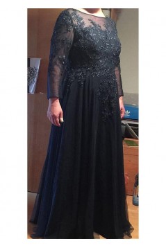 A-Line Lace Appliques Long Mother of The Bride Dresses 602081