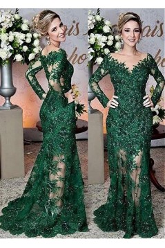 Mermaid Long Sleeves Beaded Lace Mother of The Bride Dresses 602082