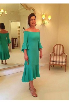 Tea-Length Off-the-Shoulder Mother of The Bride Dresses 602084