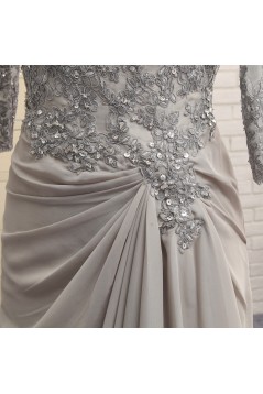 Elegant Chiffon Beaded V-Neck Long Mother of The Bride Dresses 602100