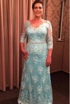 Beaded V-Neck Lace Long Mother of The Bride Dresses 602102