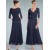 A-Line V-Neck Tea Length Mother of The Bride Dresses 602111