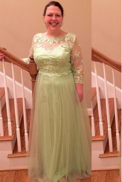 Elegant 3/4 Length Sleeves Tulle Mother of The Bride Dresses 602144