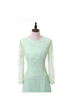A-Line Long Sleeves Lace Chiffon Mother of The Bride Dresses 602156