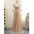Beaded Lace Chiffon V-Neck Long Mother of The Bride Dresses 602157