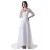 A-line Long Sleeves Sweep Train Chiffon and Lace Wedding Dresses WD010002