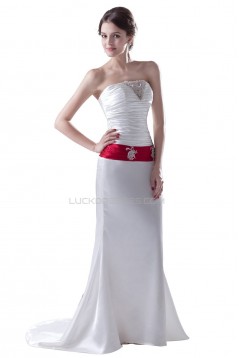 Cheap Strapless Trumpet / Mermaid Sweep/Brush Wedding Dresses WD010005