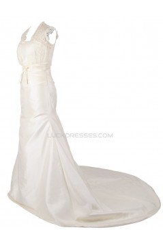 A-line Chapel Train Lace Wedding Dresses WD010006