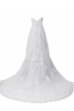 Elegant A-line Chapel Train Lace Wedding Dresses WD010008