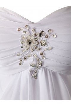 Empire Sweetheart Beaded Chiffon Sweep Train Maternity Wedding Dresses WD010016