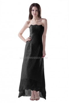 A-line Strapless High Low Lace Wedding Dresses WD010018