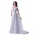 Sheath/Column Off-the-Shoulder Chapel Train Chiffon Wedding Dresses WD010019