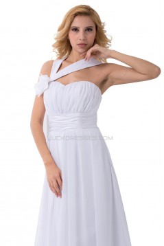 Sheath/Column Sweep Train Chiffon Wedding Dresses WD010022