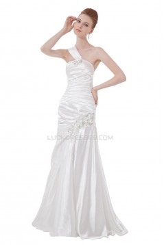 Sheath/Column One-Shoulder Floor-Length Wedding Dresses WD010023