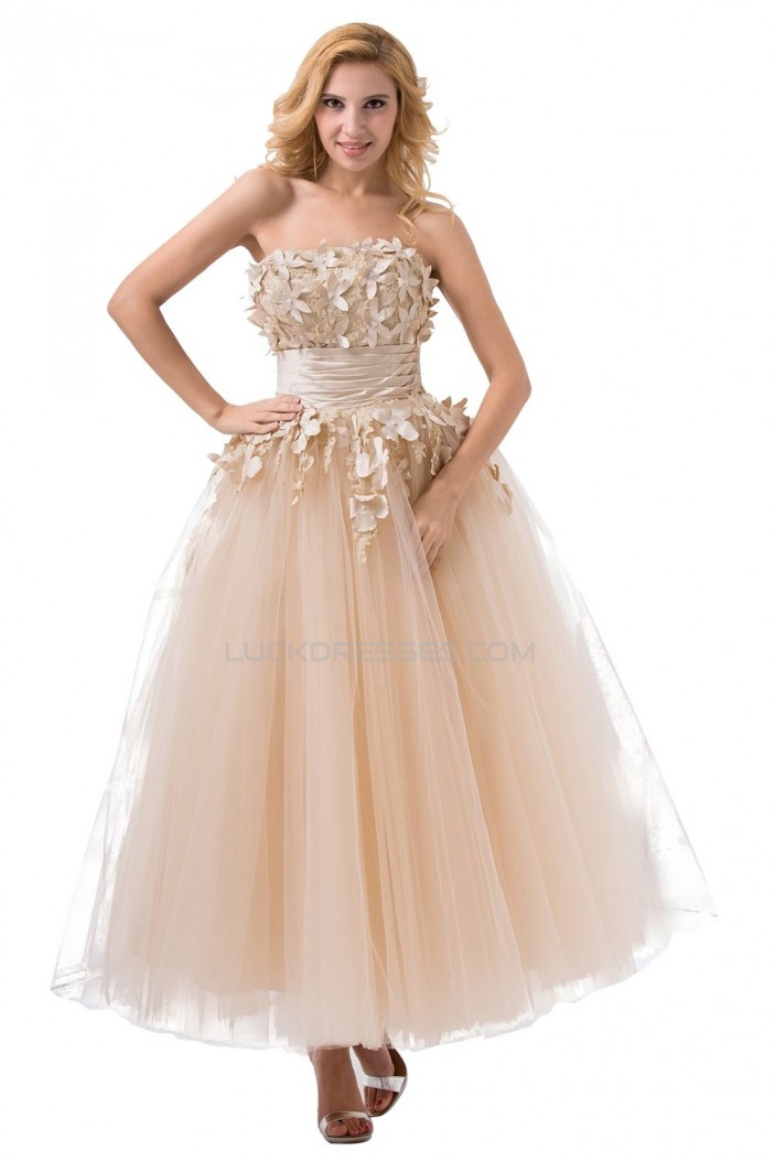 Ball Gown Strapless Tulle Wedding Dresses WD010024