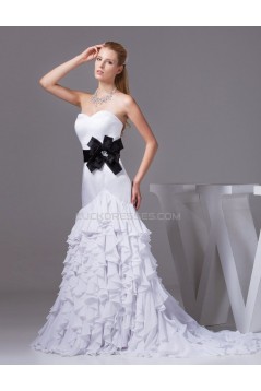 Trumpet/Mermaid Sweetheart Court Train Wedding Dresses WD010036