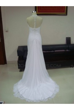 Sheath/Column Court Train Bridal Wedding Dresses WD010052