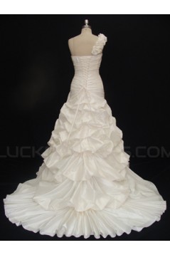 A-line One Shoulder Bridal Wedding Dresses WD010068