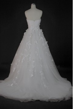 A-line Strapless Court Train Bridal Wedding Dresses WD010071