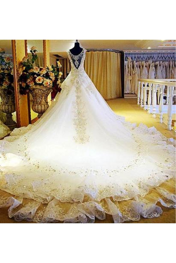 Amazing Beaded Lace Bridal Gowns Wedding Dresses WD010085