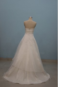 A-line Strapless Floor Length Bridal Wedding Dresses WD010087
