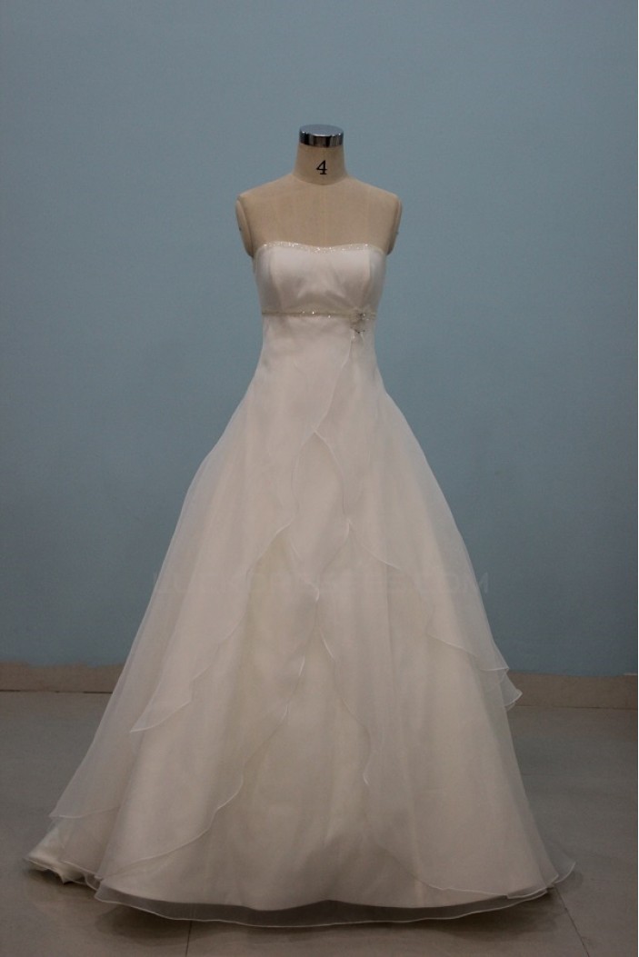 A-line Strapless Floor Length Bridal Wedding Dresses WD010087