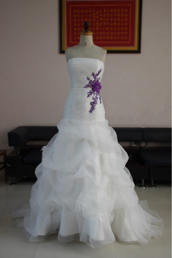 Trumpet/Mermaid Strapless Bridal Wedding Dresses WD010090