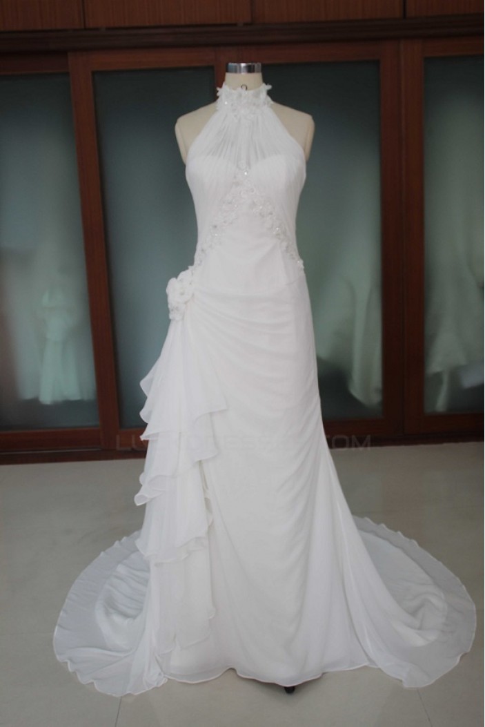 Sheath/Column Court Train Bridal Wedding Dresses WD010096