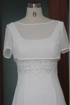 A-line Short Sleeves Bridal Wedding Dresses WD010119