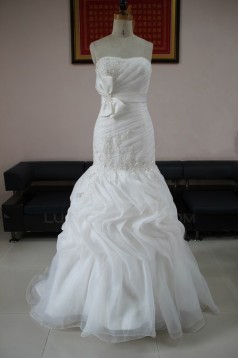 Trumpet/Mermaid Strapless Beaded Bridal Wedding Dresses WD010120