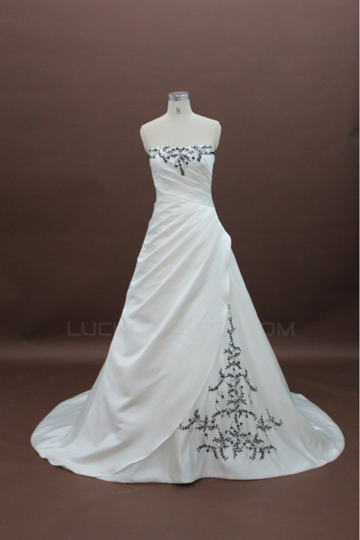 A-line Strapless Bridal Wedding Dresses WD010125