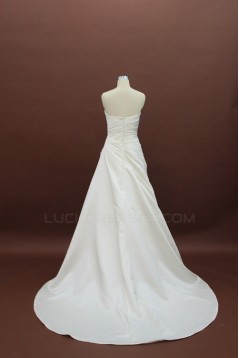 A-line Strapless Court Train Bridal Wedding Dresses WD010129