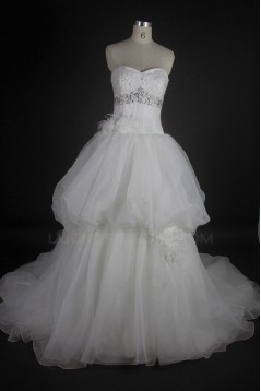 Ball Gown Sweetheart Chapel Train Beaded Bridal Wedding Dresses WD010133