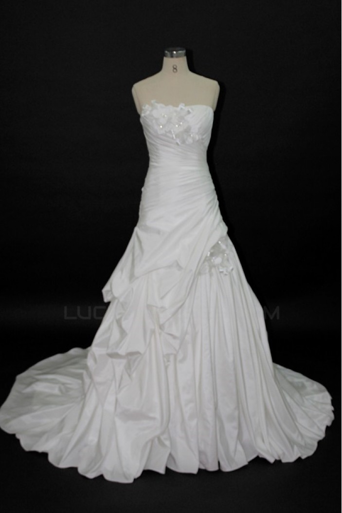 Elegant A-line Strapless Bridal Wedding Dresses WD010142