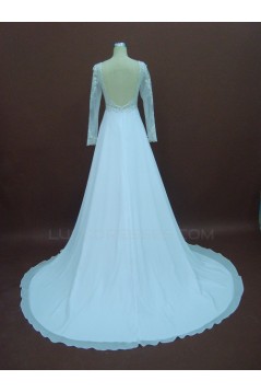 Affordable A-line Long Sleeves Lace Bridal Wedding Dresses WD010152