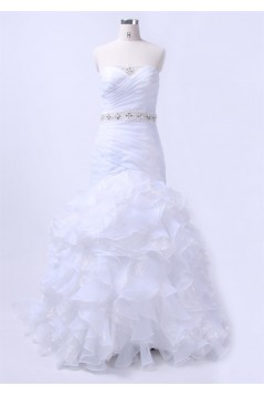 Trumpet/Mermaid Strapless Beaded Bridal Wedding Dresses WD010153