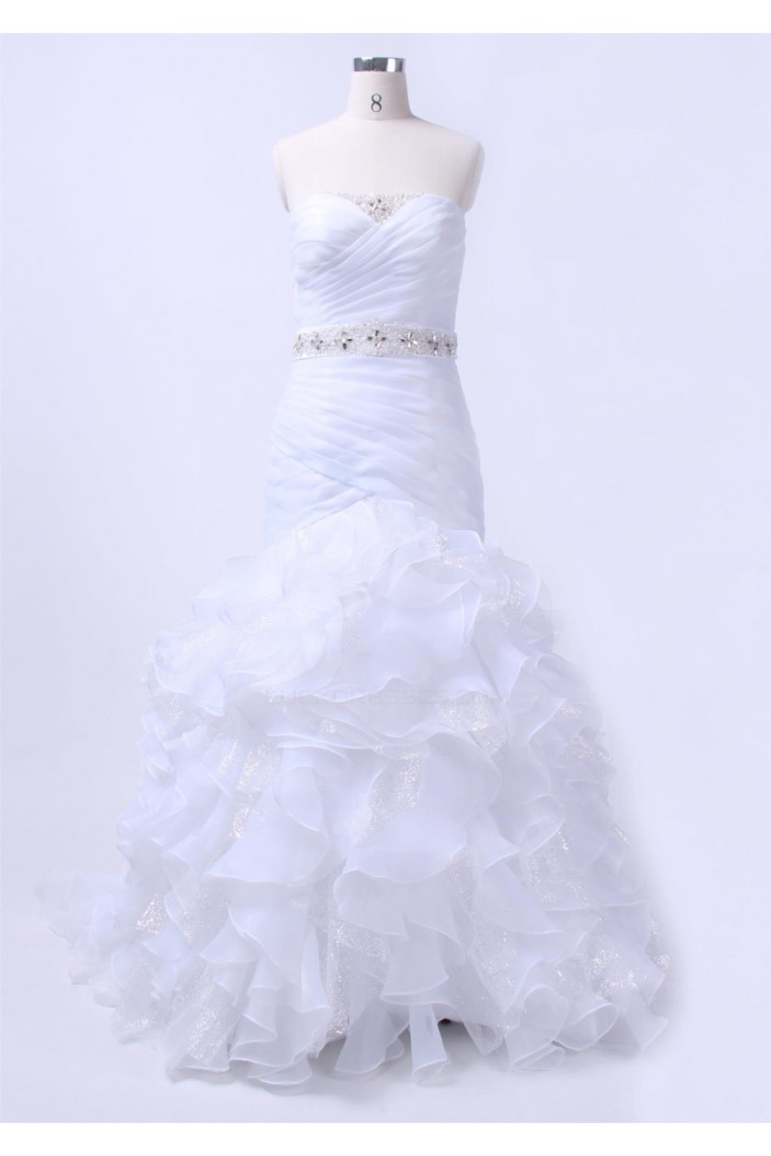 Trumpet/Mermaid Strapless Beaded Bridal Wedding Dresses WD010153