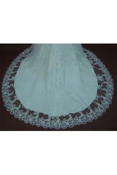 A-line V-neck Chapel Train Lace Bridal Wedding Dresses WD010158