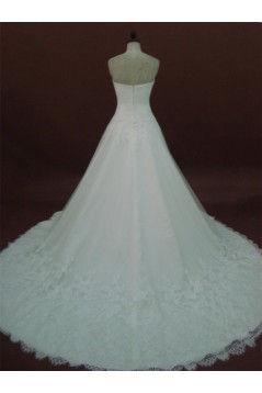 A-line Sweetheart Chapel Train Lace Bridal Wedding Dresses WD010159