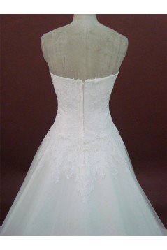 A-line Sweetheart Chapel Train Lace Bridal Wedding Dresses WD010159