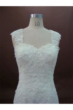 Trumpet/Mermaid Straps Sleeves Court Train Lace Bridal Wedding Dresses WD010162