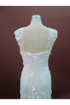 Trumpet/Mermaid Straps Sleeves Court Train Lace Bridal Wedding Dresses WD010162