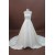 A-line Strapless Chapel Train Beaded Bridal Wedding Dresses WD010170