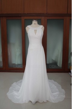 A-line Court Train Beaded Bridal Wedding Dresses WD010188
