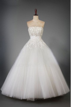 Ball Gown Strapless Lace Bridal Wedding Dresses WD010202