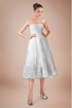 A-line Strapless Short Bridal Wedding Dress WD010243