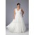 A-line V-neck Floor Length Plus Size Bridal Gown WD010274