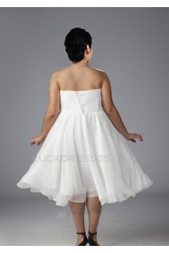 A-line Sweetheart Short Chiffon Plus Size Bridal Gown WD010275