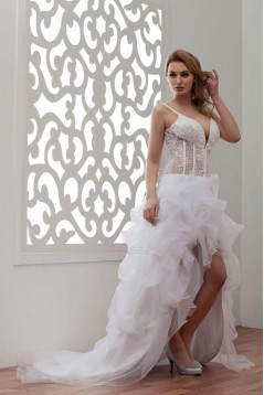 Sexy High Low Court Train Bridal Gown WD010276