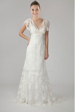 Trumpet/Mermaid V-neck Lace Bridal Wedding Dresses WD010281